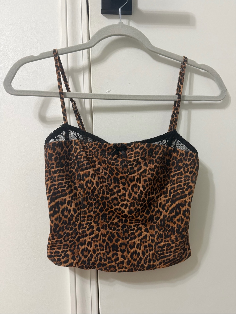 Leopard Print Lace-Trim Cami Top - Brown Edikted